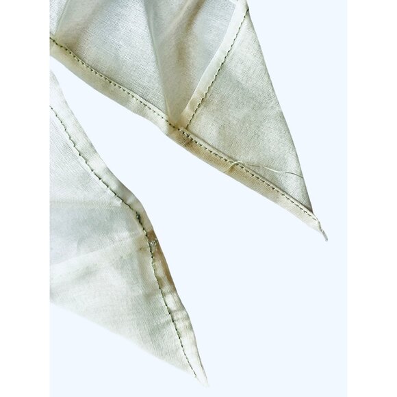 Vintage Green Polka Dot Apron Lace Pocket Scalloped Edges White Silk Organza - Picture 7 of 10